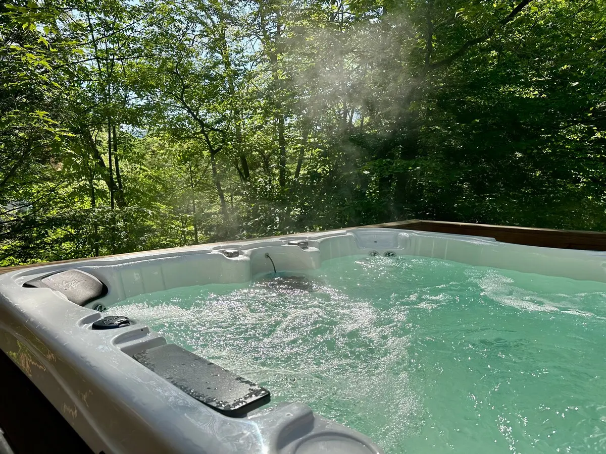 Photo 3 of 4 of Creekside Cabin: Hot Tub, Fire Pit, Pet Friendly