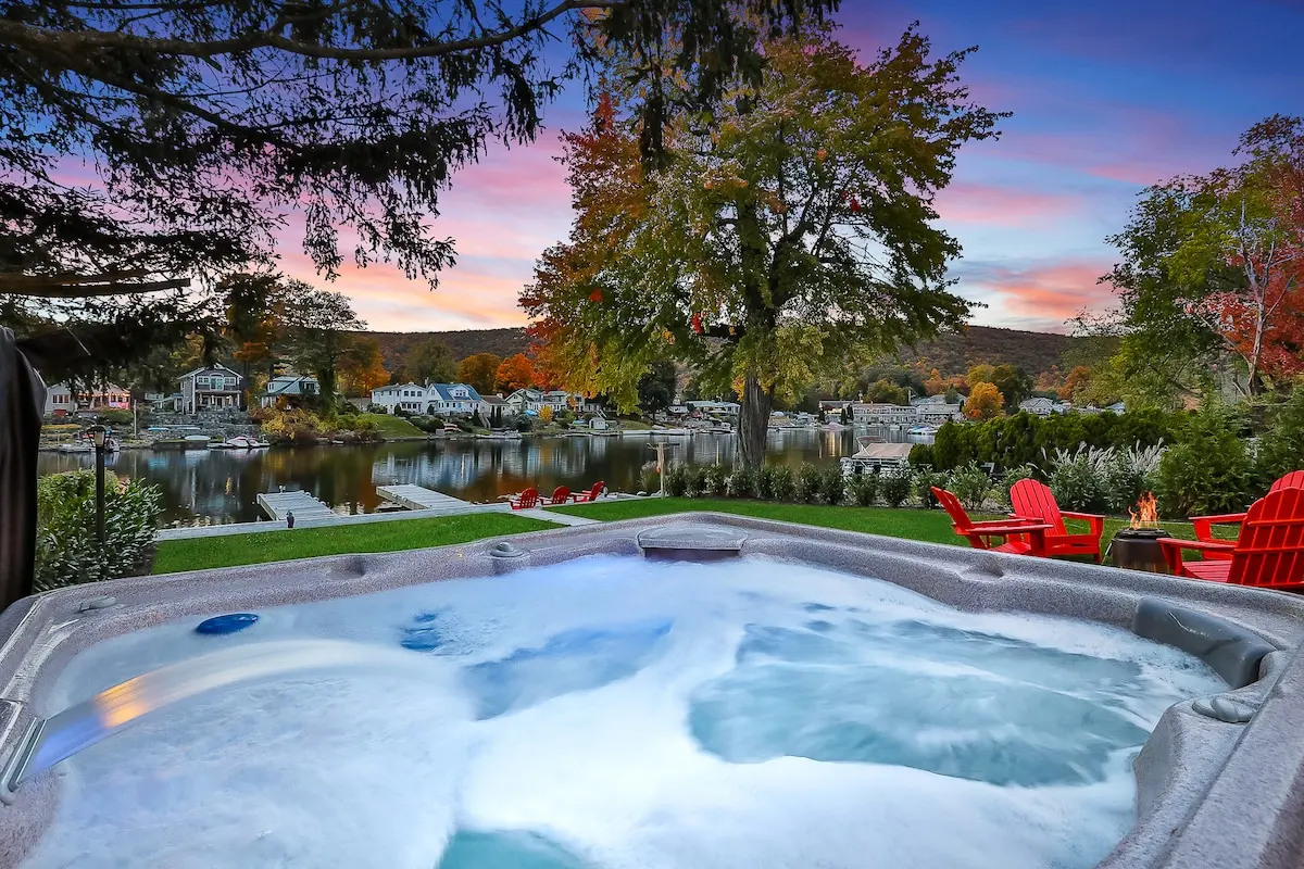 Photo 2 of 5 of Lakefront Home with Hot Tub